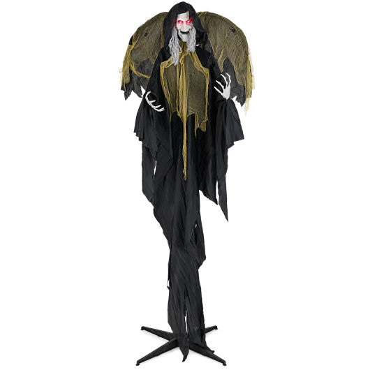 6.4 Feet Halloween Standing Grim Reaper with Lighted Eyes and Terrifying Sounds