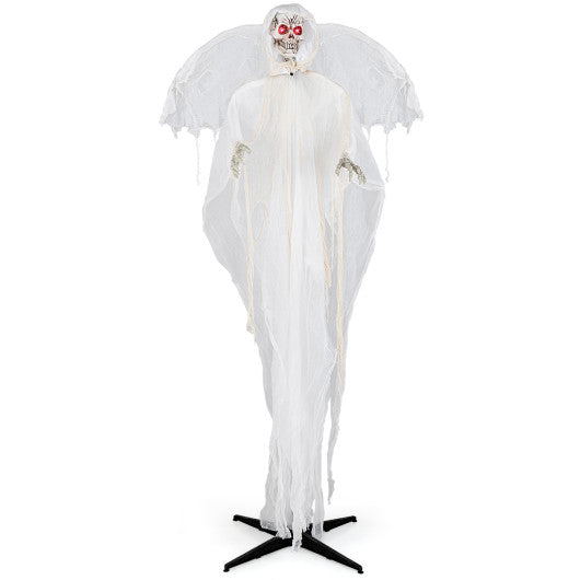 6.4 Feet Halloween Standing Grim Reaper with Lighted Eyes and Terrifying Sounds