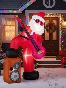 8.4 ft Inflatable Santa Claus with Sound-synced Light Effect and LED Lights