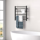 Wall Mounted Towel Shelf with Adjustable Towel Bar and Movable Hooks No Assembly Required