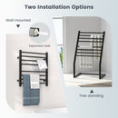 Wall Mounted Towel Shelf with Adjustable Towel Bar and Movable Hooks No Assembly Required