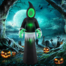 8 Feet Giant Halloween Inflatable Ghost with Built-in LED Lights and Mirror Face