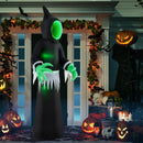 8 Feet Giant Halloween Inflatable Ghost with Built-in LED Lights and Mirror Face