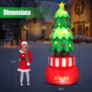 8 Feet Inflatable Rotating Xmas Tree with Built-in LED Lights and Water Bags