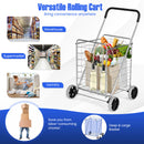 Heavy Duty Folding Utility Shopping Double Cart