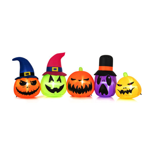 Halloween 7.5 Feet Inflatable Pumpkin Combo with Witch Black Cat