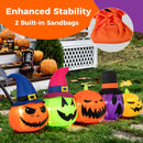 Halloween 7.5 Feet Inflatable Pumpkin Combo with Witch Black Cat
