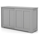 Kitchen Storage Cabinet with Glass Sliding Door