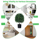 Artificial Boxwood Topiary Ball Tree Faux Bushes Ball Plants with UV Rated Leaves
