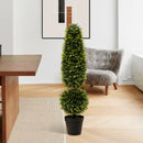 4 Feet Artificial Boxwood Topiary Tree with Natural Vines and PE Leaves