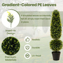4 Feet Artificial Boxwood Topiary Tree with Natural Vines and PE Leaves