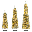 Set of 3 Potted Artificial Christmas Tree with Silver Metal Buckets