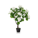 Artificial Hydrangea Tree Fake Floral Plant with 11 White Flowers