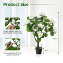 Artificial Hydrangea Tree Fake Floral Plant with 11 White Flowers
