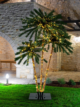 6 Feet Pre-Lit Artificial Tropical Christmas Palm Tree with 210 Multi-Color Lights