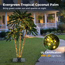 6 Feet Pre-Lit Artificial Tropical Christmas Palm Tree with 210 Multi-Color Lights