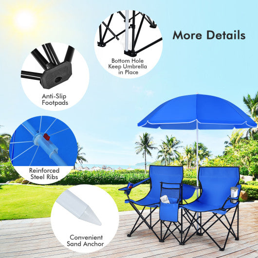 Portable Folding Camping Canopy Chairs with Cup Holder
