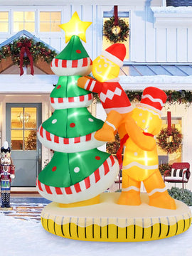 7 Feet Inflatable Christmas Tree with 7 Internal LED Lights and Built-in Fan