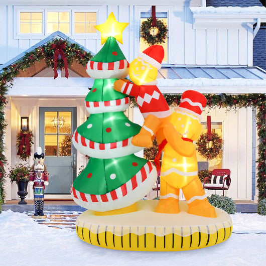 7 Feet Inflatable Christmas Tree with 7 Internal LED Lights and Built-in Fan