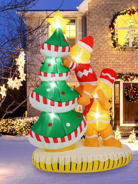 7 Feet Inflatable Christmas Tree with 7 Internal LED Lights and Built-in Fan