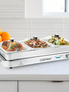 2 in 1 Electric Warming Tray with Temperature Control