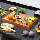 Teak Wood Cutting Board Extra Large 24 Inch Reversible Cutting Board with Handle