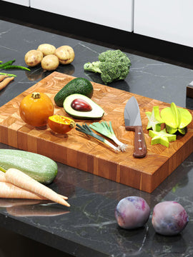 Teak Wood Cutting Board Extra Large 24 Inch Reversible Cutting Board with Handle