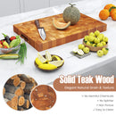 Teak Wood Cutting Board Extra Large 24 Inch Reversible Cutting Board with Handle