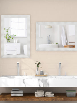 41.5 x 28 inches Farmhouse Wall Mirror with Solid Wood Frame