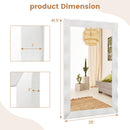 41.5 x 28 inches Farmhouse Wall Mirror with Solid Wood Frame