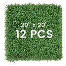 12 Pieces 20 x 20 Inch Artificial Boxwood Wall Panels with Insertable Branches