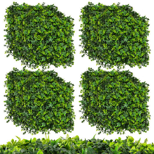 12 Pieces 20 x 20 Inch Artificial Boxwood Wall Panels with Insertable Branches