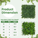 12 Pieces 20 x 20 Inch Artificial Boxwood Wall Panels with Insertable Branches