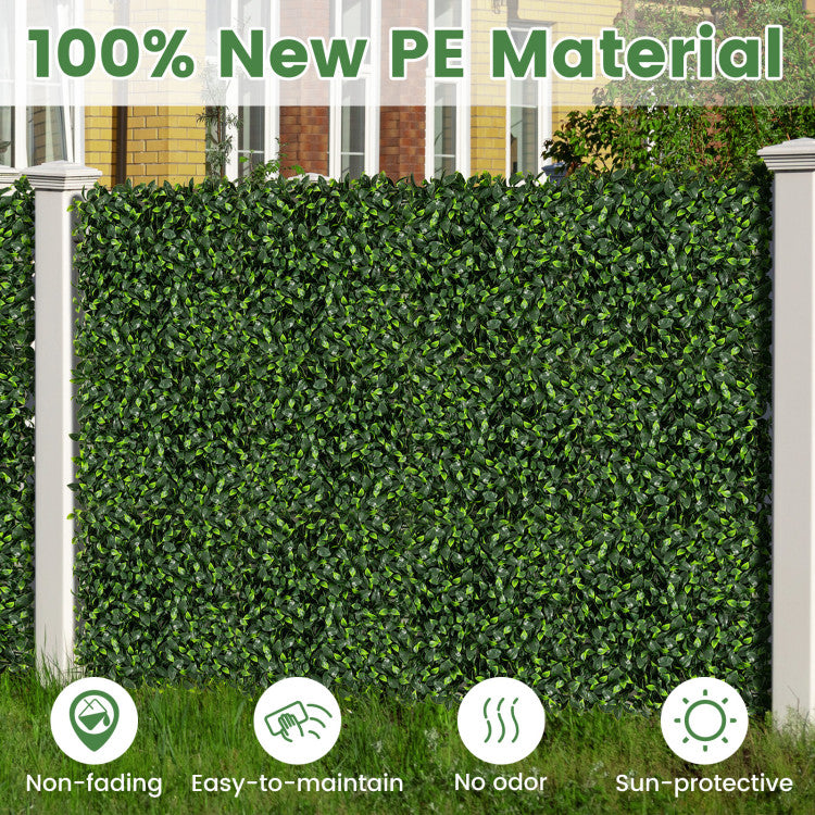 12 Pieces 20 x 20 Inch Artificial Boxwood Wall Panels with Insertable Branches
