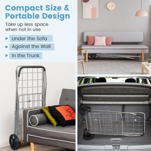 Heavy Duty Folding Utility Shopping Double Cart