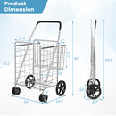 Heavy Duty Folding Utility Shopping Double Cart
