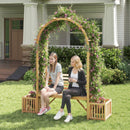 Garden Bench Arbor Arch Wooden Garden Arbor for Climbing Plants