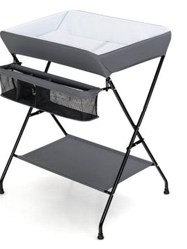 Baby Diaper Changing Table Foldable With Storage In Gray