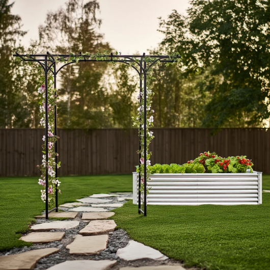 Grow and Flourish: All-in-One Garden Arbor and Raised Bed Bundle