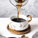 Luxury Nordic Marble Ceramic Coffee Cups And Saucer With Spoon Set For Tea Milk