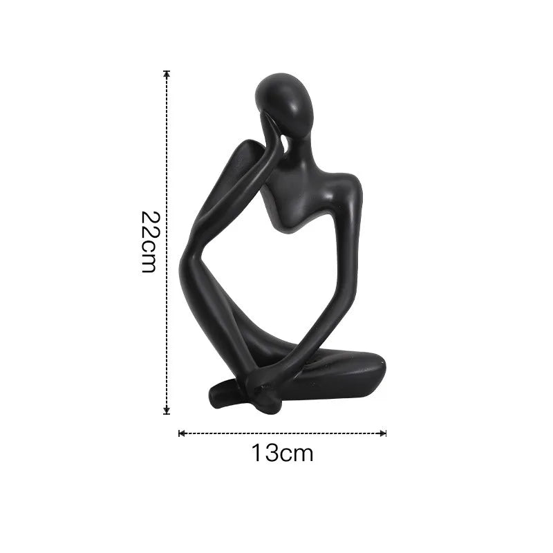 Nordic Abstract Woman Sculpture – Vilead Resin Thinker Figurine for Modern Home Decoration