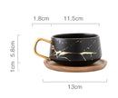 Luxury Nordic Marble Ceramic Coffee Cups And Saucer With Spoon Set For Tea Milk