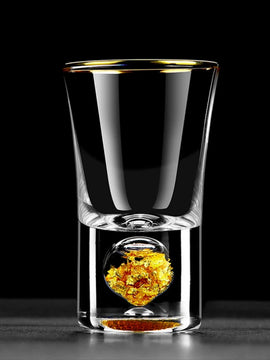 24K Gold Foil Crystal Liquor Spirits Shot Glass Bar High Grade Golden Sake Vodka Small Shots Wine Glasses Cup Vasos De Cristal