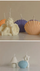 Shell Candle Home Decoration Shooting Background Props  Birthday Decoration Soy Wax Scented Candles