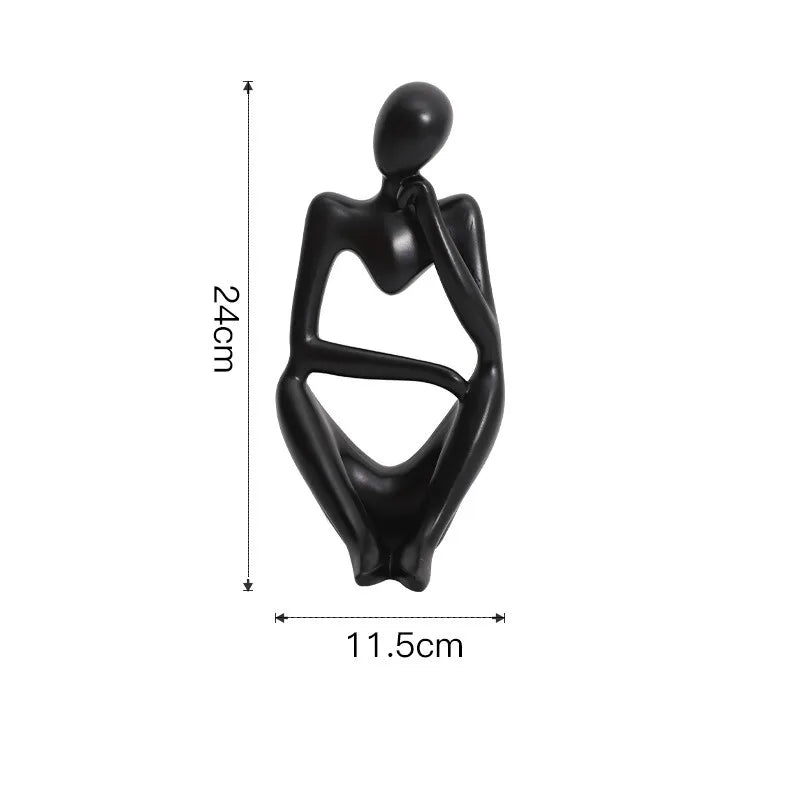Nordic Abstract Woman Sculpture – Vilead Resin Thinker Figurine for Modern Home Decoration