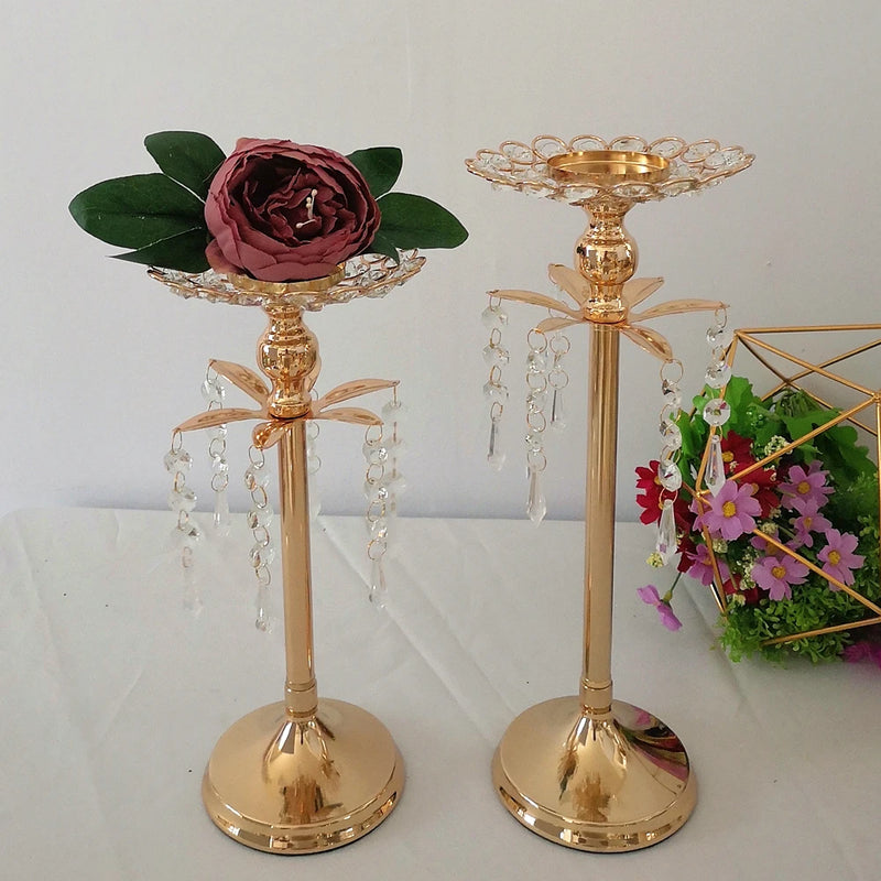 Single Candle Holder, Delicate Crystal Candle Stand, Center Table Candlestick, Wedding Centerpiece, Flowers Vase, Home Decor