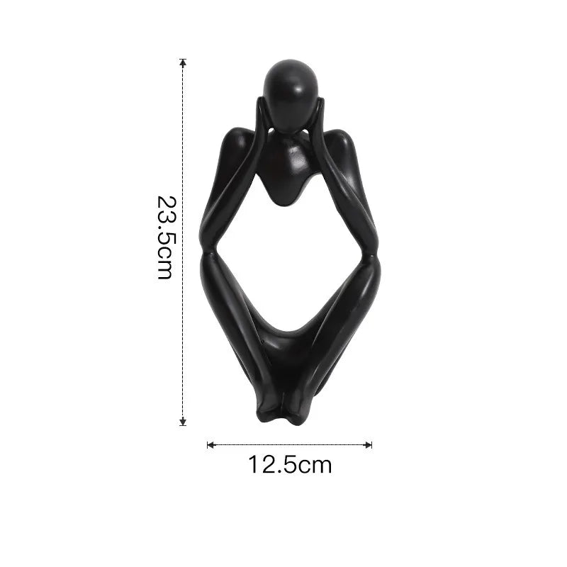 Nordic Abstract Woman Sculpture – Vilead Resin Thinker Figurine for Modern Home Decoration