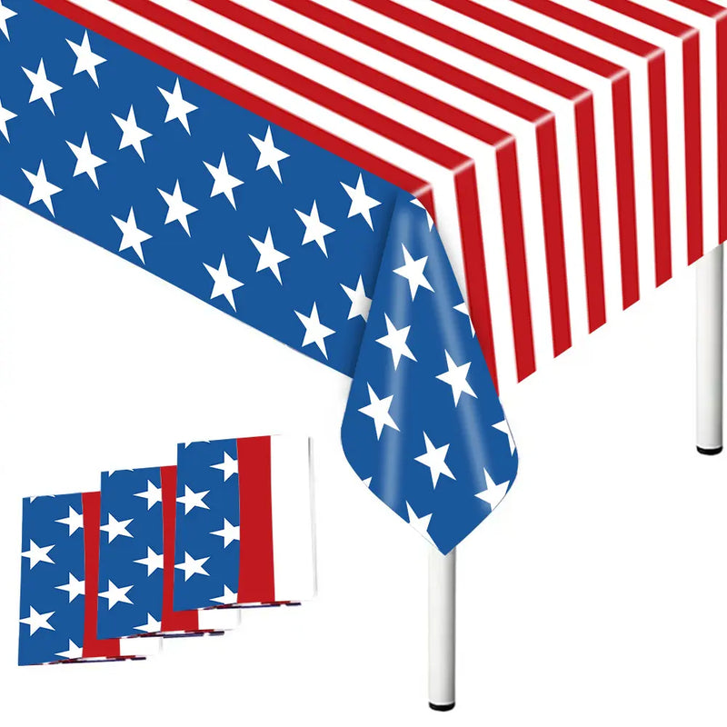 American Flag Plastic Tablecloth 54 x 72 For Party Decorations For Veterans Day Patriotic Day Memorial Day Or 4th July