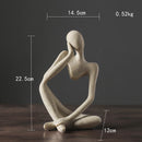Nordic Abstract Woman Sculpture – Vilead Resin Thinker Figurine for Modern Home Decoration