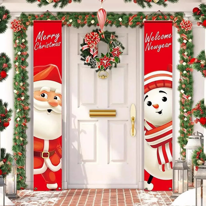 Christmas Hanging Door Banner Christmas Ornaments Marry Christmas Decorations for Home 2023  Xmas Natal Happy New Year 2024
